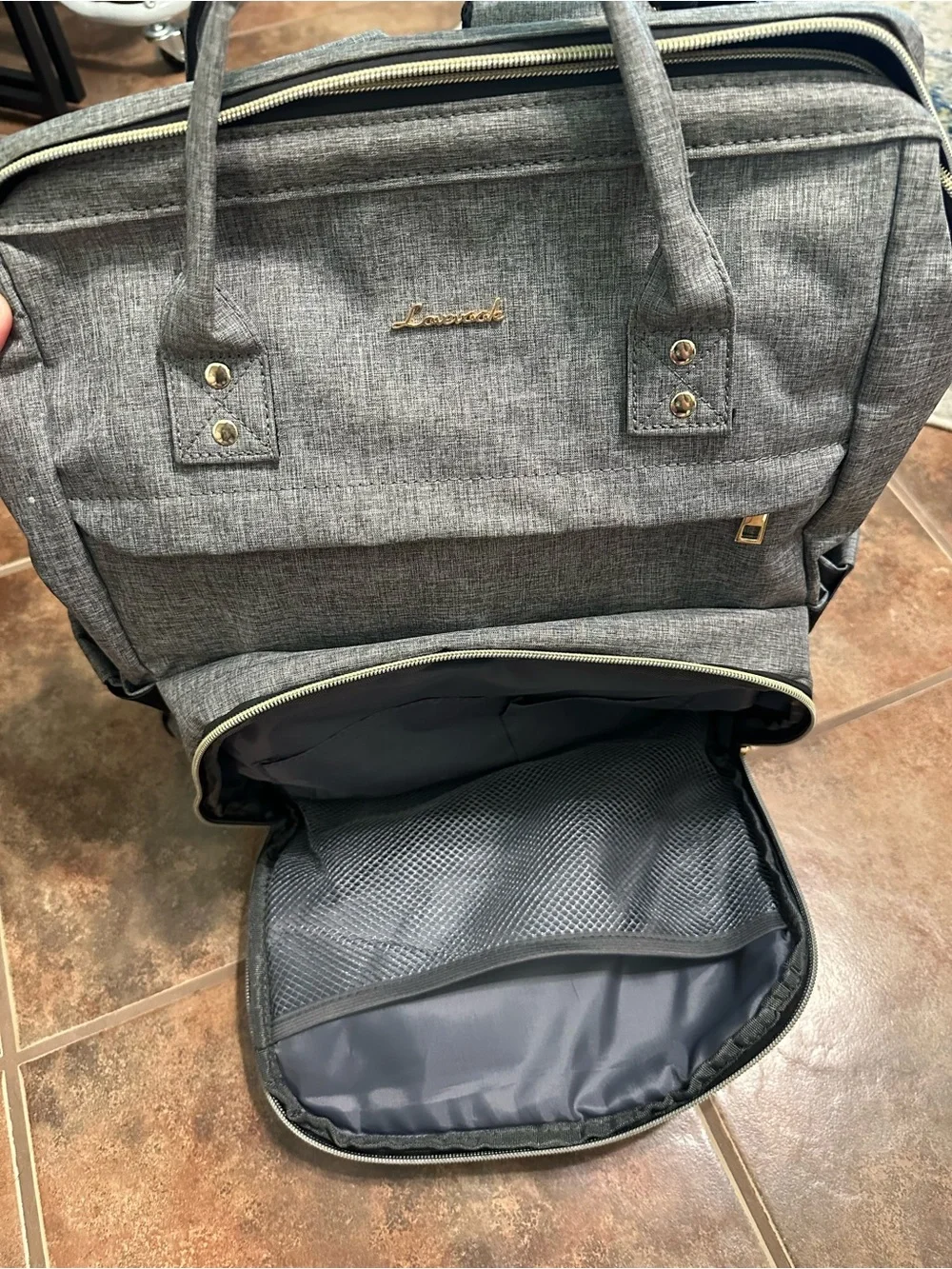 Light Gray Travel Backpack or Work Bag